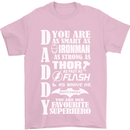 Daddy's Favourite Superhero Father's Day Mens T-Shirt Cotton Gildan Light Pink