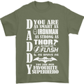 Daddy's Favourite Superhero Father's Day Mens T-Shirt Cotton Gildan Military Green