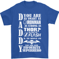 Daddy's Favourite Superhero Father's Day Mens T-Shirt Cotton Gildan Royal Blue