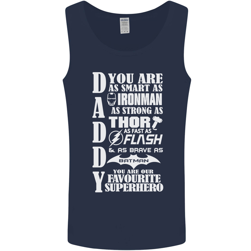 Daddy's Favourite Superhero Father's Day Mens Vest Tank Top Navy Blue