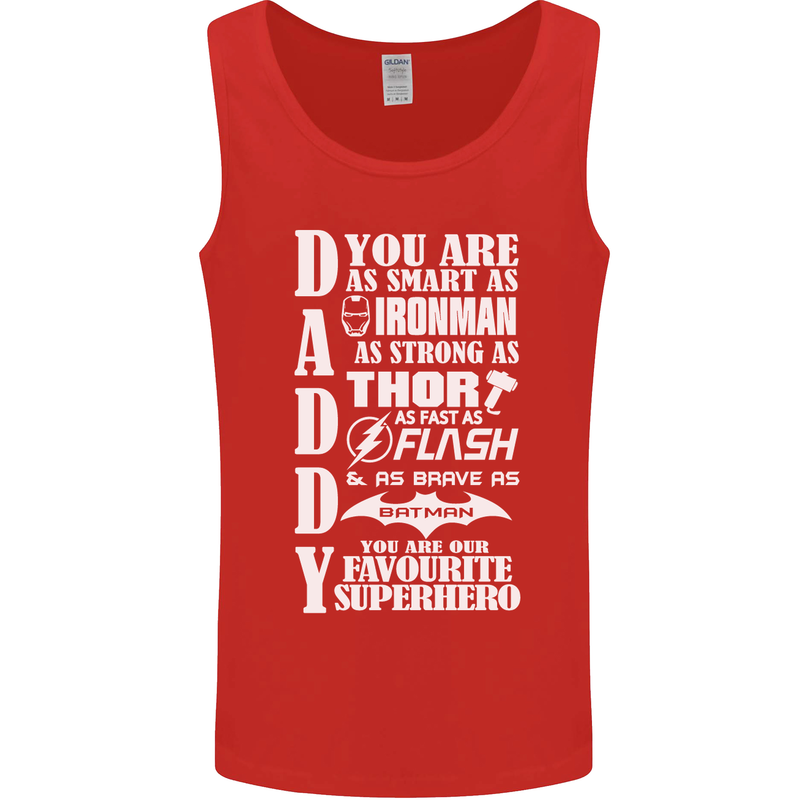 Daddy's Favourite Superhero Father's Day Mens Vest Tank Top Red