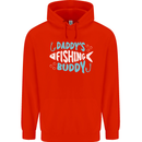 Daddys Fishing Buddy Funny Fisherman Childrens Kids Hoodie Bright Red