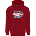 Daddys Fishing Buddy Funny Fisherman Childrens Kids Hoodie Red