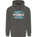Daddys Fishing Buddy Funny Fisherman Childrens Kids Hoodie Storm Grey