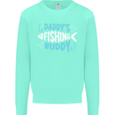 Daddys Fishing Buddy Funny Fisherman Kids Sweatshirt Jumper Peppermint