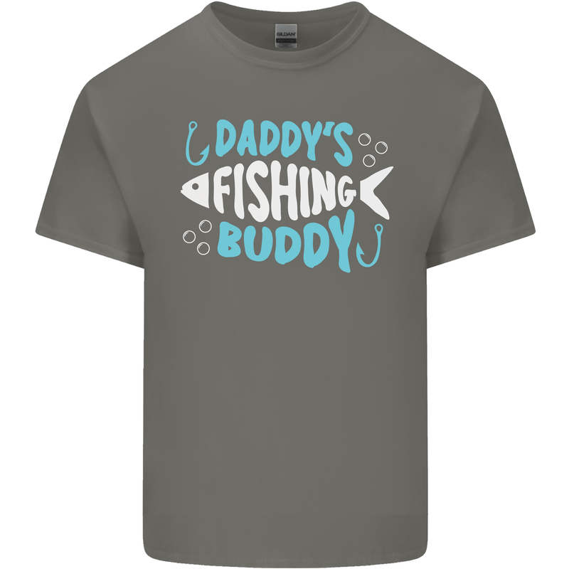 Daddys Fishing Buddy Funny Fisherman Kids T-Shirt Childrens Charcoal