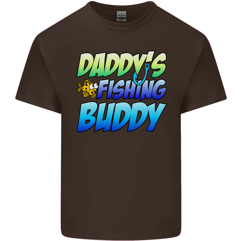 Daddys Fishing Buddy Funny Fisherman Kids T-Shirt Childrens Chocolate
