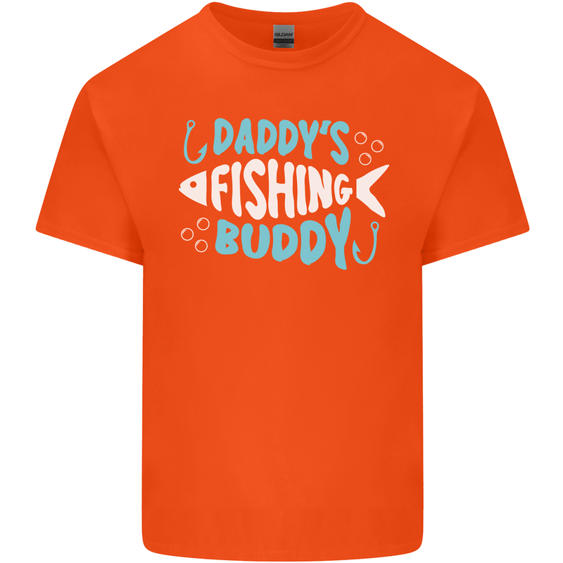 Daddys Fishing Buddy Funny Fisherman Kids T-Shirt Childrens Orange