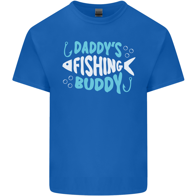 Daddys Fishing Buddy Funny Fisherman Kids T-Shirt Childrens Royal Blue