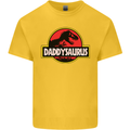 Daddysaurus Funny Father's Day Daddy Mens Cotton T-Shirt Tee Top Yellow