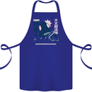 Daidarabotchi Japanese Yokai Mythology Cotton Apron 100% Organic Royal Blue