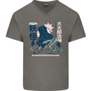 Daidarabotchi Japanese Yokai Mythology Mens V-Neck Cotton T-Shirt Charcoal