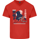 Daidarabotchi Japanese Yokai Mythology Mens V-Neck Cotton T-Shirt Red