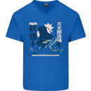 Daidarabotchi Japanese Yokai Mythology Mens V-Neck Cotton T-Shirt Royal Blue