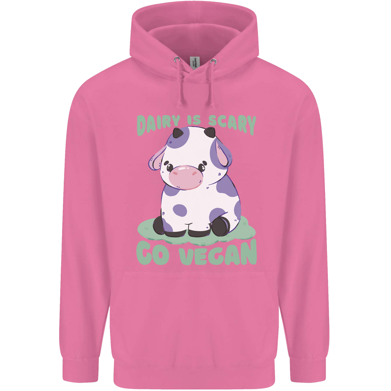 Dairy Is Scary Go Vegan Funny Childrens Kids Hoodie Azalea