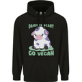 Dairy Is Scary Go Vegan Funny Childrens Kids Hoodie Black