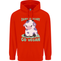 Dairy Is Scary Go Vegan Funny Childrens Kids Hoodie Bright Red