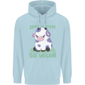 Dairy Is Scary Go Vegan Funny Childrens Kids Hoodie Light Blue