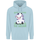 Dairy Is Scary Go Vegan Funny Childrens Kids Hoodie Light Blue