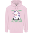 Dairy Is Scary Go Vegan Funny Childrens Kids Hoodie Light Pink