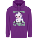 Dairy Is Scary Go Vegan Funny Childrens Kids Hoodie Purple