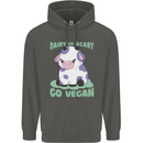 Dairy Is Scary Go Vegan Funny Childrens Kids Hoodie Storm Grey