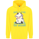 Dairy Is Scary Go Vegan Funny Childrens Kids Hoodie Yellow