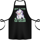 Dairy Is Scary Go Vegan Funny Cotton Apron 100% Organic Black