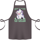 Dairy Is Scary Go Vegan Funny Cotton Apron 100% Organic Dark Grey