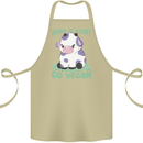 Dairy Is Scary Go Vegan Funny Cotton Apron 100% Organic Khaki