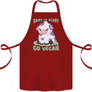 Dairy Is Scary Go Vegan Funny Cotton Apron 100% Organic Maroon