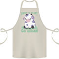 Dairy Is Scary Go Vegan Funny Cotton Apron 100% Organic Natural