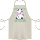 Dairy Is Scary Go Vegan Funny Cotton Apron 100% Organic Natural