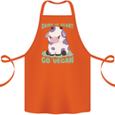 Dairy Is Scary Go Vegan Funny Cotton Apron 100% Organic Orange