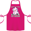 Dairy Is Scary Go Vegan Funny Cotton Apron 100% Organic Pink