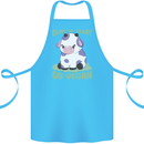 Dairy Is Scary Go Vegan Funny Cotton Apron 100% Organic Turquoise