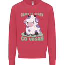 Dairy Is Scary Go Vegan Funny Kids Sweatshirt Jumper Heliconia