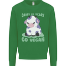 Dairy Is Scary Go Vegan Funny Kids Sweatshirt Jumper Irish Green