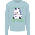Dairy Is Scary Go Vegan Funny Kids Sweatshirt Jumper Light Blue