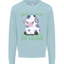 Dairy Is Scary Go Vegan Funny Kids Sweatshirt Jumper Light Blue