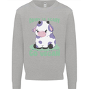 Dairy Is Scary Go Vegan Funny Kids Sweatshirt Jumper Sports Grey