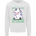 Dairy Is Scary Go Vegan Funny Kids Sweatshirt Jumper White