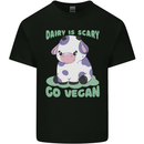 Dairy Is Scary Go Vegan Funny Kids T-Shirt Childrens Black