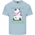 Dairy Is Scary Go Vegan Funny Kids T-Shirt Childrens Light Blue