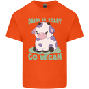 Dairy Is Scary Go Vegan Funny Kids T-Shirt Childrens Orange