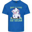 Dairy Is Scary Go Vegan Funny Kids T-Shirt Childrens Royal Blue