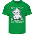 Dairy Is Scary Go Vegan Funny Mens Cotton T-Shirt Tee Top Irish Green