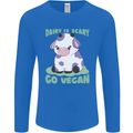 Dairy Is Scary Go Vegan Funny Mens Long Sleeve T-Shirt Royal Blue