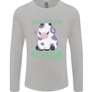 Dairy Is Scary Go Vegan Funny Mens Long Sleeve T-Shirt Sports Grey