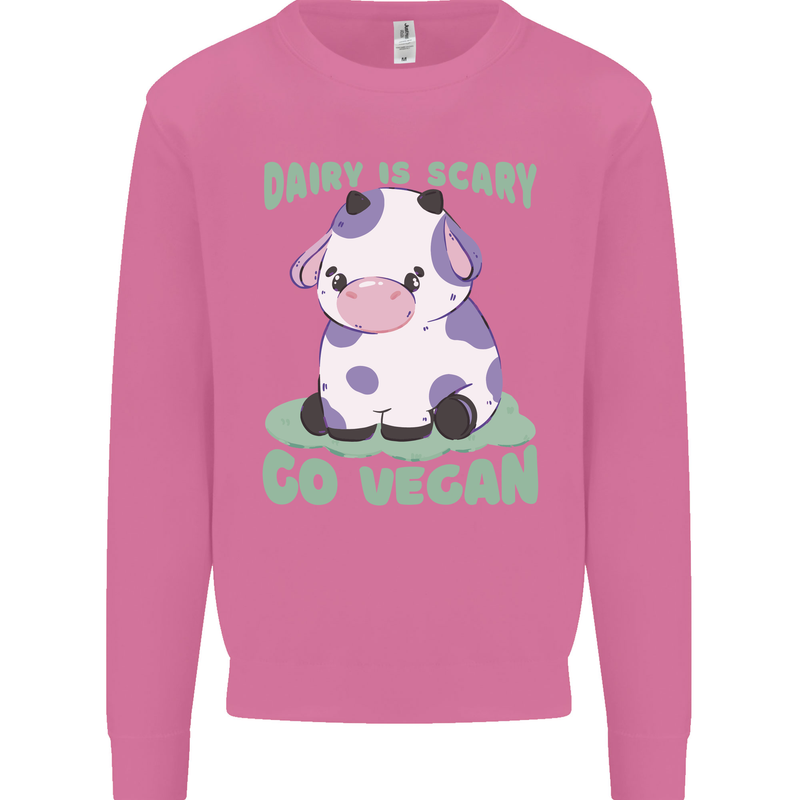 Dairy Is Scary Go Vegan Funny Mens Sweatshirt Jumper Azalea